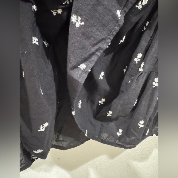 Cleobella Sahra Black White Embroidered Floral Mini Boho Peasant Dress Large - Picture 12 of 16